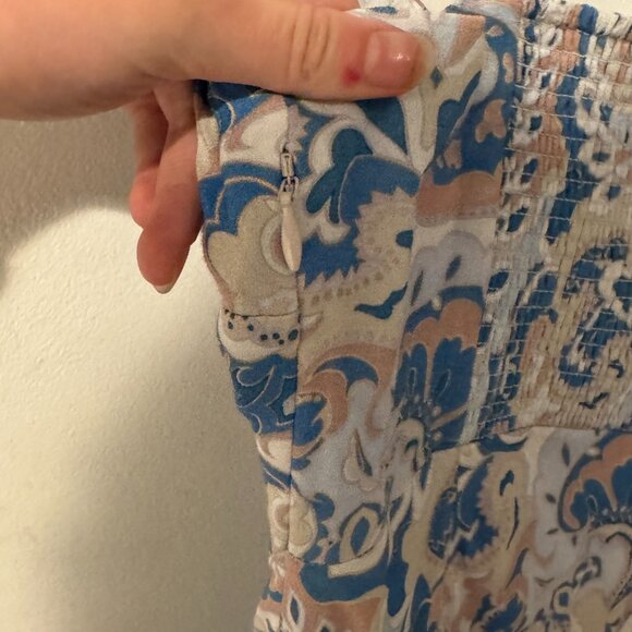 Aritzia/Wilfred Long blue Floral Dress - Picture 5 of 7